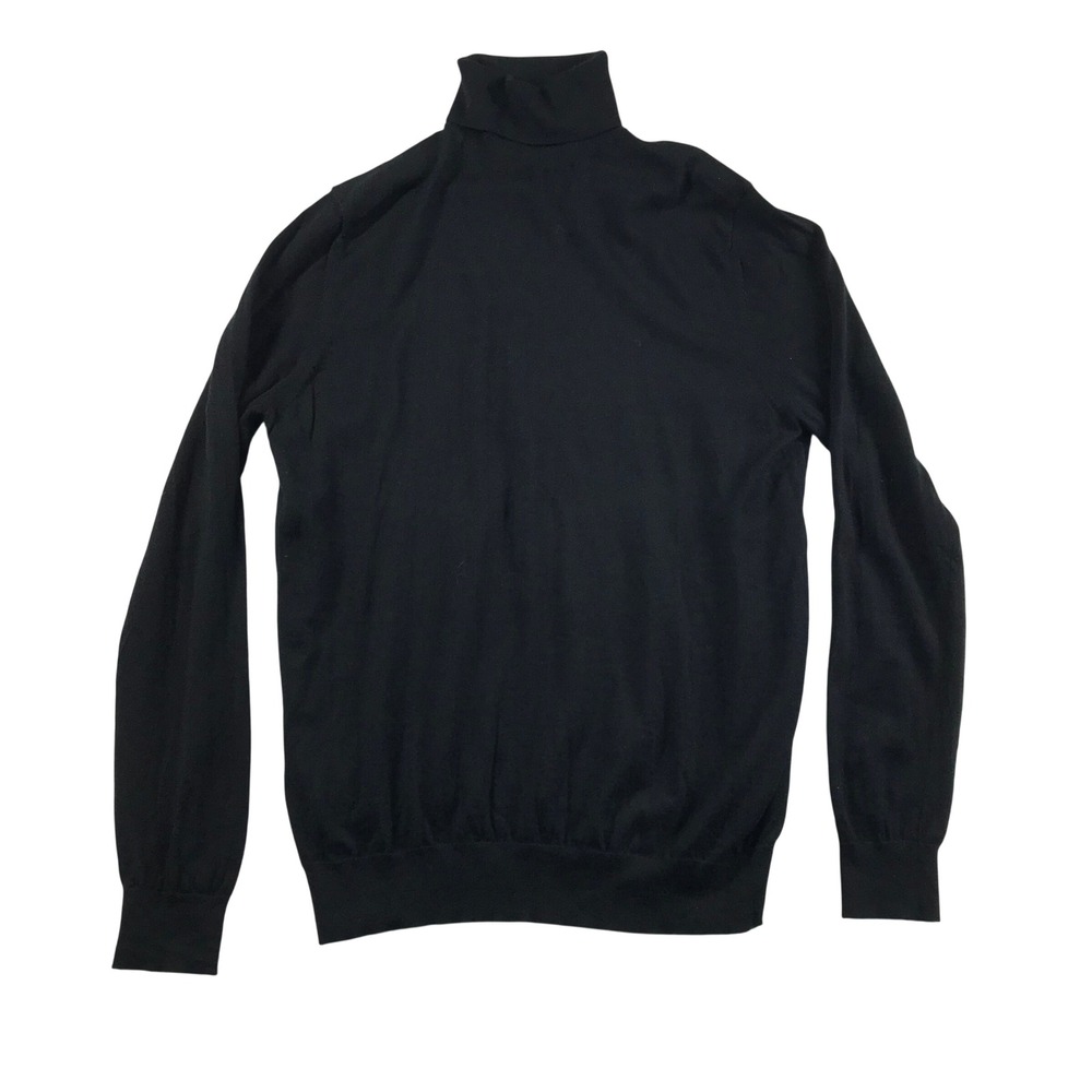 Celio Mens XL Black 100% Merino Wool Turtleneck Sweater Long Sleeve Roll Neck